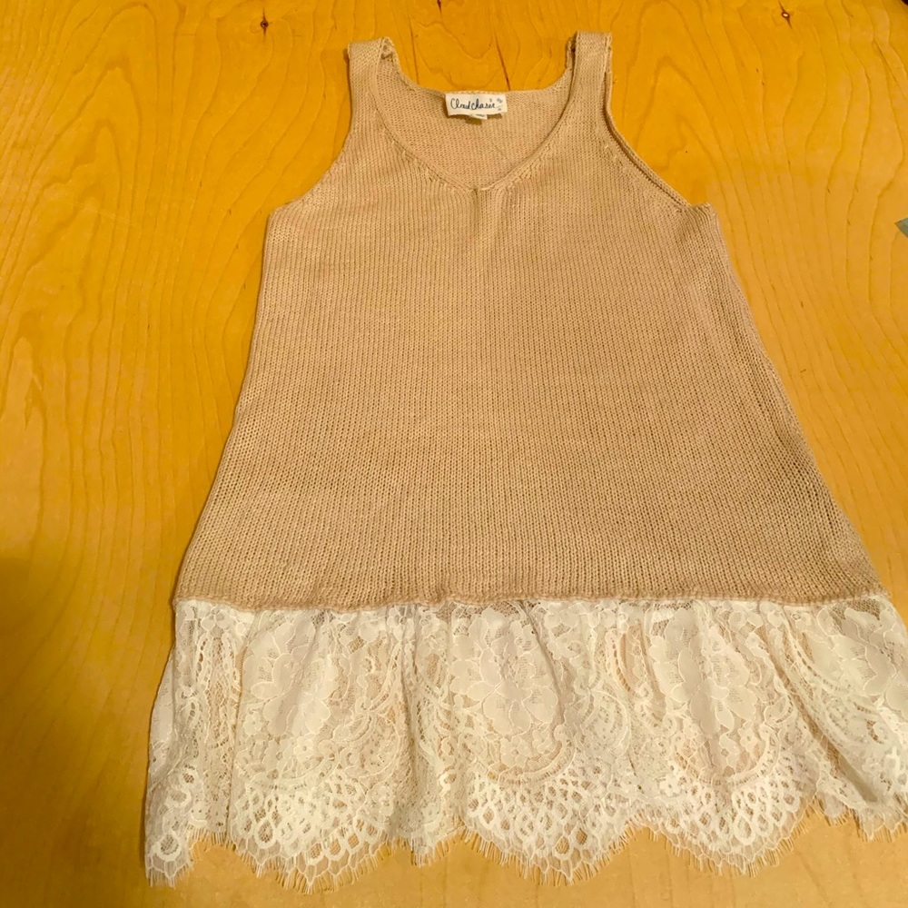 Knit Tank-Top w/ Lace (NWT, Size XS)